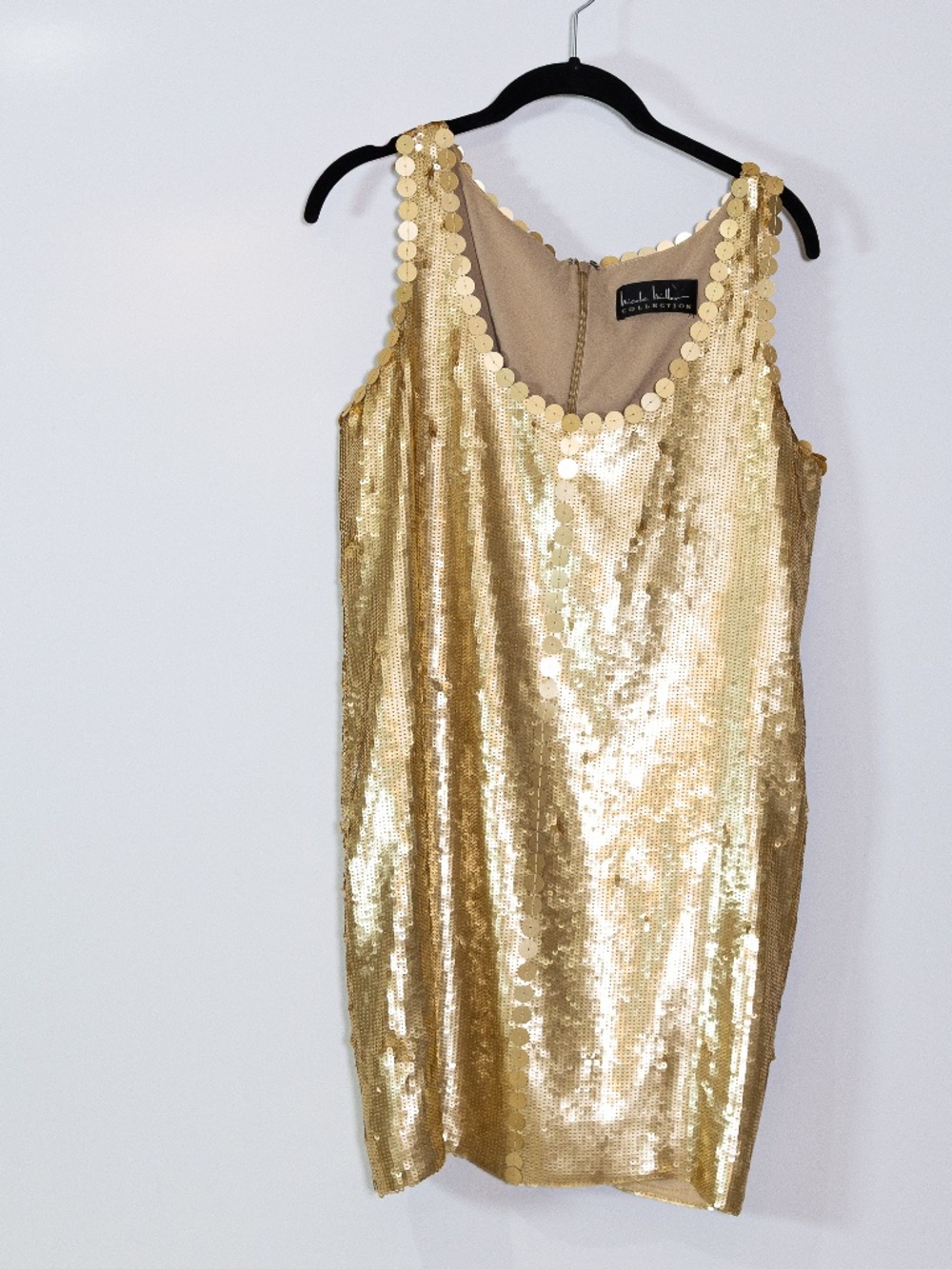Gold Sequin Mini Dress - Halston Heritage